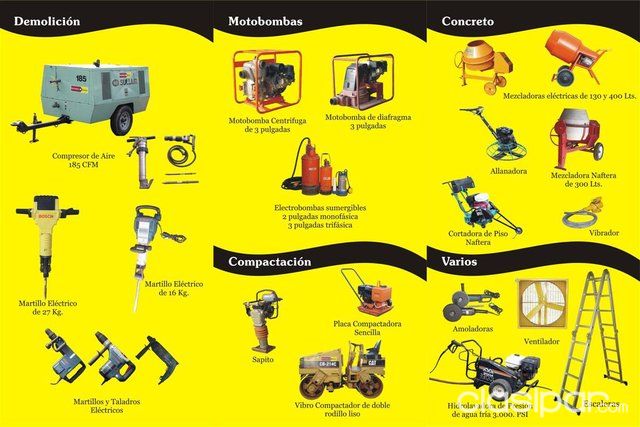 ALQUILER DE EQUIPOS Y MAQUINARIAS PARA LA CONSTRUCCION | Clasipar Construcción - ALQUILER DE EQUIPOS Y MAQUINARIAS PARA LA CONSTRUCCION