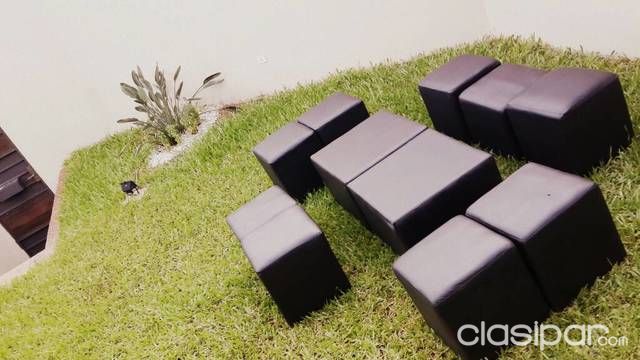 Puff blanco y negro al mejor precio | Clasipar Otros Servicios - Puff blanco y negro al mejor precio