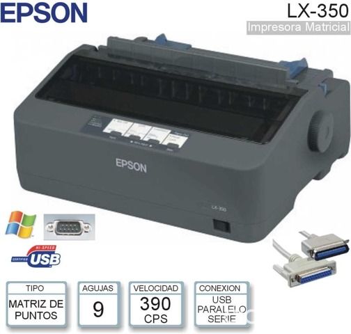 Impresora Epson LX 350 | Clasipar Computadoras - Notebooks - Impresora Epson LX 350