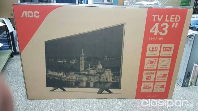 Televisor AOC 43 Led full hd. Nuevos y con garantía. Iva incluido. | Clasipar Celulares - Teléfonos - Televisor AOC 43 Led full hd. Nuevos y con garantía. Iva incluido.