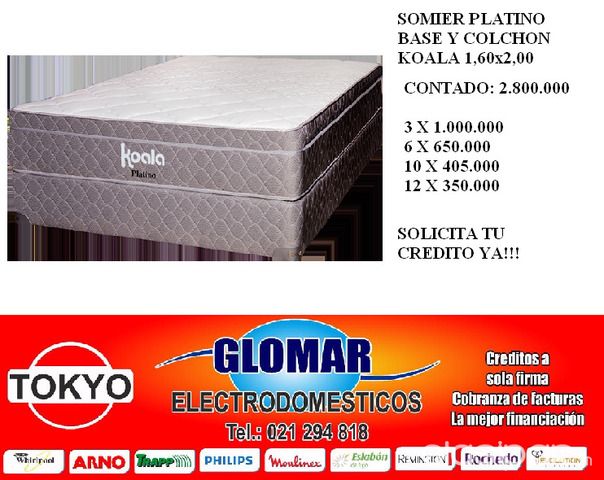 SOMIER BASE Y COLCHON KOALA PLATINO 160X200 NUEVO CON GARANTIA !! ENVIOS A DOMICILIO SIN COSTO ADICIONAL | Clasipar Muebles - SOMIER BASE Y COLCHON KOALA PLATINO 160X200 NUEVO CON GARANTIA !! ENVIOS A DOMICILIO SIN COSTO ADICIONAL