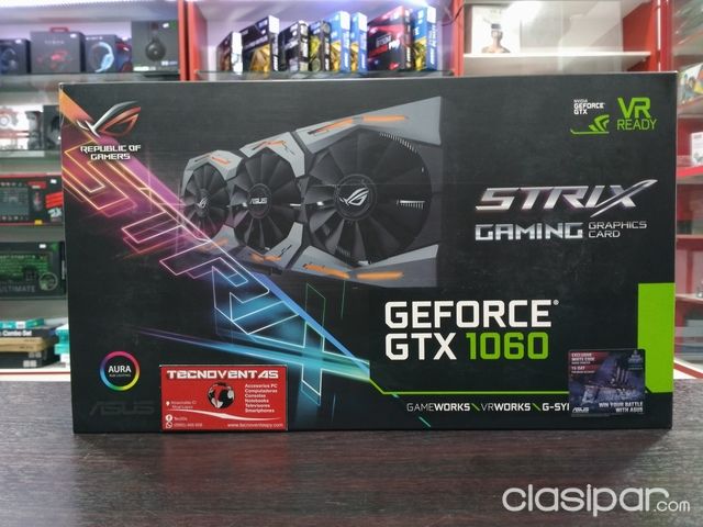 Tarjeta gráfica Asus Gaming Strix GTX 1060 6GB | Clasipar Computadoras - Notebooks - Tarjeta gráfica Asus Gaming Strix GTX 1060 6GB