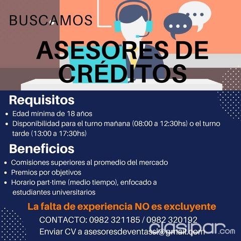Operadores para TELEMARKETING .. medio tiempo... | Clasipar Call Center - Operadores para TELEMARKETING .. medio tiempo...
