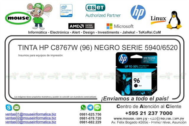 TINTA HP C8767W (96) NEGRO SERIE 5940/6520 | Clasipar Computadoras - Notebooks - TINTA HP C8767W (96) NEGRO SERIE 5940/6520