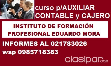 ESTUDIE AUXILIAR CONTABLE y CAJERO EN EL CENTRO DE LIMPIO !!! | Clasipar Cursos y seminarios - ESTUDIE AUXILIAR CONTABLE y CAJERO EN EL CENTRO DE LIMPIO !!!