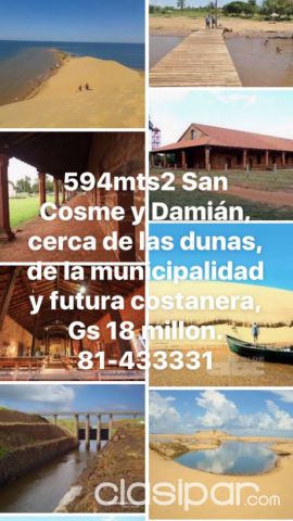 Vendo Terreno 594 mts2 - San Cosme y Damian | Clasipar Terrenos - Vendo Terreno 594 mts2 - San Cosme y Damian