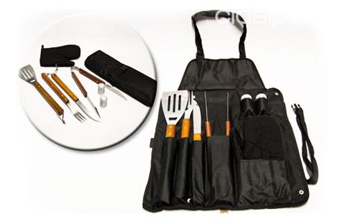 KIT DE UTENSILIOS PARA ASADO DE 13 PIEZAS + DELANTAL | Clasipar Otros en hogar, muebles y jardín - KIT DE UTENSILIOS PARA ASADO DE 13 PIEZAS + DELANTAL