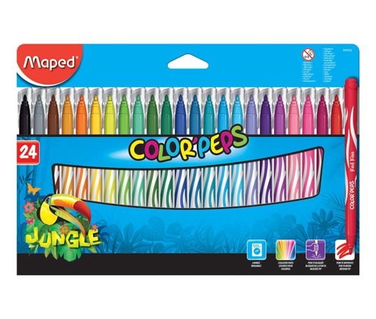MARCADORES JUNGLE COLOR PEPS MAPED x 24 COLORES PUNTA MEDIA LARGO | Clasipar Otros cursos - MARCADORES JUNGLE COLOR PEPS MAPED x 24 COLORES PUNTA MEDIA LARGO