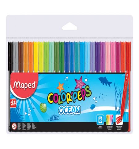 MARCADORES OCEAN COLOR PEPS MAPED x 24 COLORES DE PUNTA MEDIA LARGO | Clasipar Otros cursos - MARCADORES OCEAN COLOR PEPS MAPED x 24 COLORES DE PUNTA MEDIA LARGO