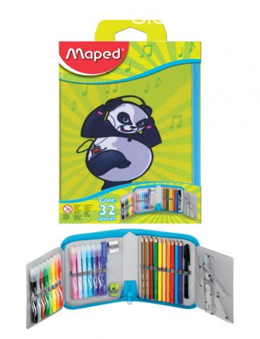 CARTUCHERA MULTI PANDA DE UN PISO CON 31 PIEZAS, MAPED | Clasipar Otros cursos - CARTUCHERA MULTI PANDA DE UN PISO CON 31 PIEZAS, MAPED
