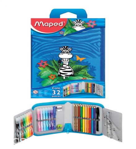 CARTUCHERA MULTI JUNGLE DE UN PISO CON 32 PIEZAS, MAPED | Clasipar Otros cursos - CARTUCHERA MULTI JUNGLE DE UN PISO CON 32 PIEZAS, MAPED