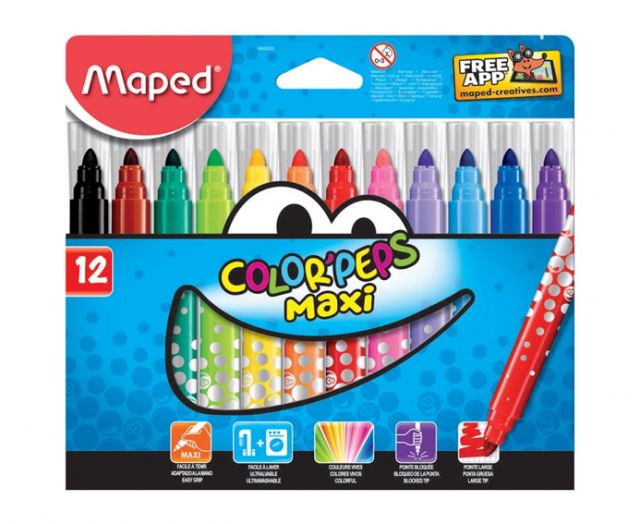 MARCADORES JUMBO COLOR PEPS MAPED X 12 COLORES | Clasipar Otros cursos - MARCADORES JUMBO COLOR PEPS MAPED X 12 COLORES