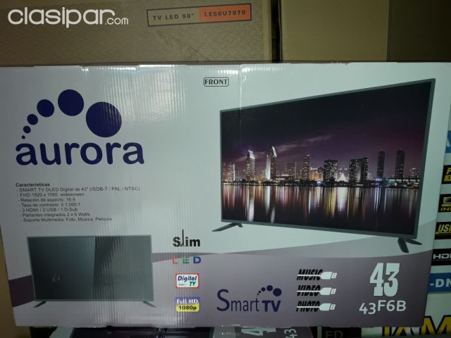 Smart Tv Aurora 43 full hd. Envios incluido. Nuevos en caja. | Clasipar Celulares - Teléfonos - Smart Tv Aurora 43 full hd. Envios incluido. Nuevos en caja.