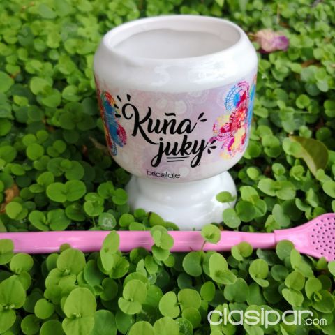 Matero de porcelana con bombilla | Clasipar Otros en hogar, muebles y jardín - Matero de porcelana con bombilla