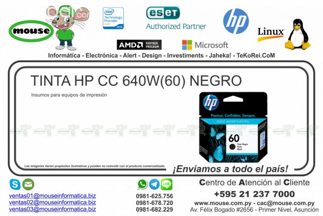 TINTA HP 60 | Clasipar Computadoras - Notebooks - TINTA HP 60