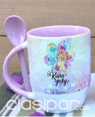 TAZA DE PORCELANA CON CUCHARITA | Clasipar Otros en hogar, muebles y jardín - TAZA DE PORCELANA CON CUCHARITA