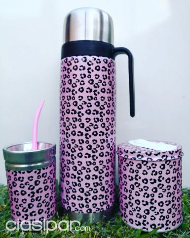 KIT DE TERMO + MATERO + BOMBILLA + YERBERO ANIMAL PRINT | Clasipar Otros en hogar, muebles y jardín - KIT DE TERMO + MATERO + BOMBILLA + YERBERO ANIMAL PRINT