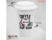 VASOS DE CAFÉ CON TAPA DE SILICONA DISEÑO COFEE RIGTH MEOW | Helldog VASOS DE CAFÉ CON TAPA DE SILICONA DISEÑO COFEE RIGTH MEOW | Helldog en Clasipar.com