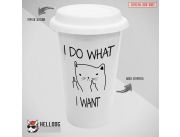 VASOS DE CAFÉ CON TAPA DE SILICONA DISEÑO I DO WHAT I WANT VASOS DE CAFÉ CON TAPA DE SILICONA DISEÑO I DO WHAT I WANT