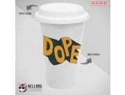 VASO DE CAFÉ CON TAPA DE SILICONA DISEÑO DOPE VASO DE CAFÉ CON TAPA DE SILICONA DISEÑO DOPE