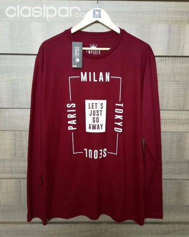 Remera Mangas Largas Para Caballero Talle M | Clasipar Ropa y calzados - Remera Mangas Largas Para Caballero Talle M