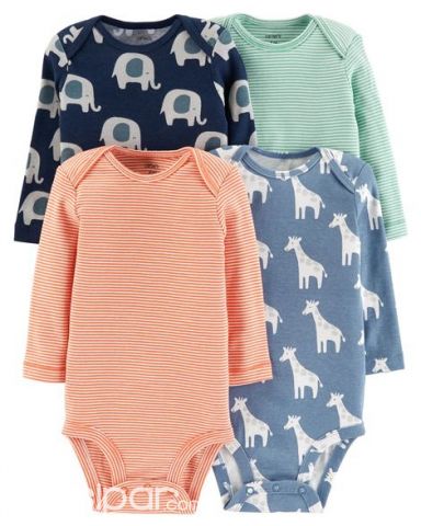 Pack de 4 bodys Carters | Clasipar Ropa para bebés y niños - Pack de 4 bodys Carters