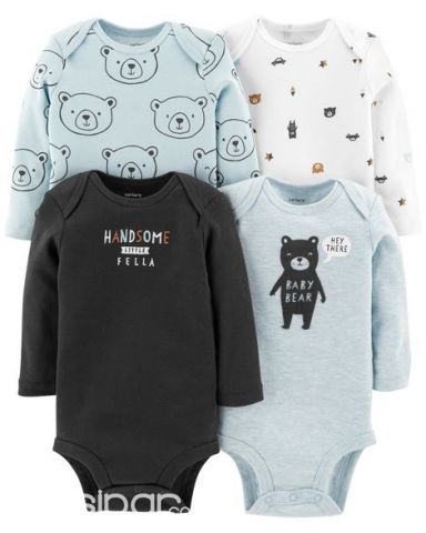 Pack de 4 bodys carters niño | Clasipar Ropa para bebés y niños - Pack de 4 bodys carters niño