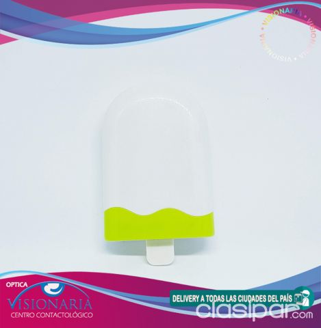Estuche de viaje para Lentes de Contacto Diseño Helado color Blanco | Clasipar Salud y belleza - Estuche de viaje para Lentes de Contacto Diseño Helado color Blanco