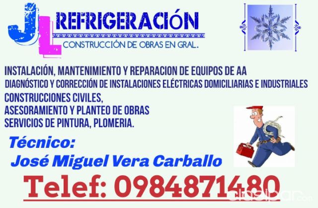 JL refrigeración. Servicios generales | Clasipar Oficios / Técnicos / Profesionales - JL refrigeración. Servicios generales