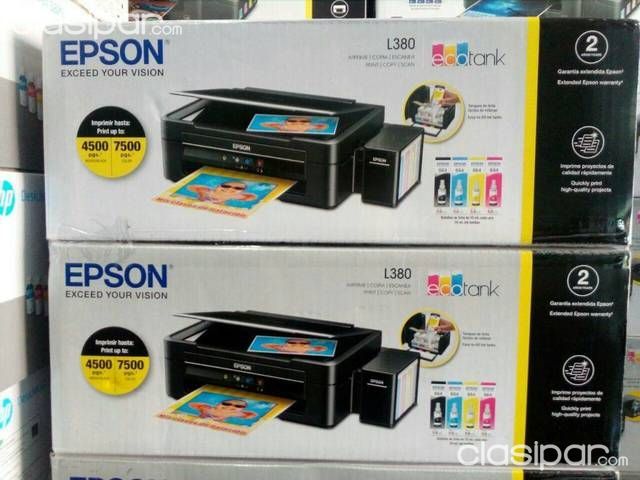 Epson L380. Nuevos en caja. Incluye las tintas. | Clasipar Computadoras - Notebooks - Epson L380. Nuevos en caja. Incluye las tintas.