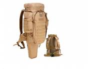 Mochila marrón con porta rifle de 40L Mochila marrón con porta rifle de 40L
