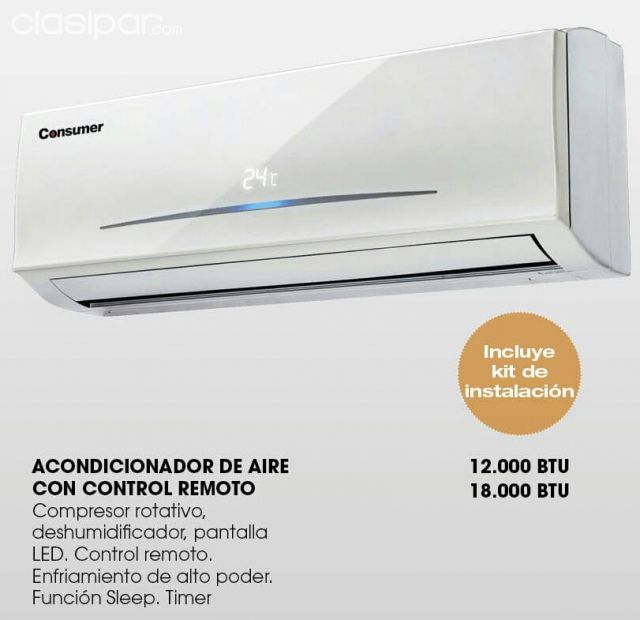AIRE CONSUMER DE 18000 BTU CON DESHUMIDIFCADOR !! NUEVOS CON GARANTÍA! DELIVERY SIN COSTO | Clasipar Electrodomésticos - AIRE CONSUMER DE 18000 BTU CON DESHUMIDIFCADOR !! NUEVOS CON GARANTÍA! DELIVERY SIN COSTO