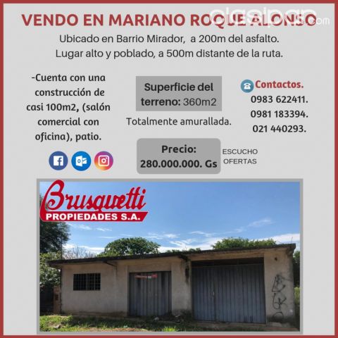 Vendo En Mariano Roque Alonso!! | Clasipar Terrenos - Vendo En Mariano Roque Alonso!!