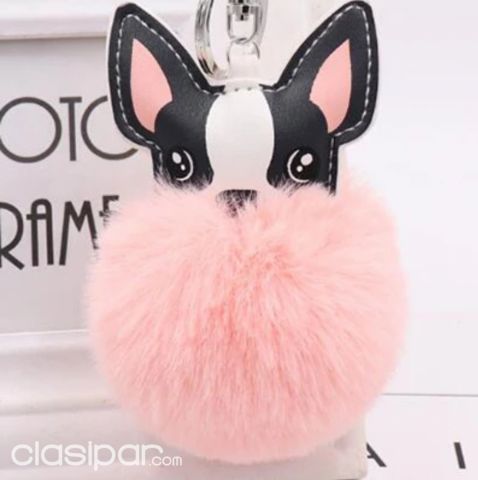 LLAVERO POMPOM DE FRENCHIE | Clasipar Relojes - Joyas - Accesorios - LLAVERO POMPOM DE FRENCHIE