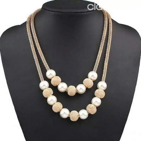 COLLAR PERLAS BLANCAS Y DORADAS | Clasipar Relojes - Joyas - Accesorios - COLLAR PERLAS BLANCAS Y DORADAS