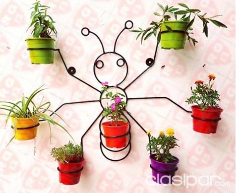 PORTA PLANTERA PARA JARDÍN - HO7 CON 7 MACETAS CON PLANTAS | Clasipar Decoración - Jardín - Accesorios - PORTA PLANTERA PARA JARDÍN - HO7 CON 7 MACETAS CON PLANTAS