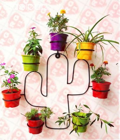 PORTA PLANTERA PARA JARDÍN - KA6 CON 7 MACETAS CON PLATAS | Clasipar Decoración - Jardín - Accesorios - PORTA PLANTERA PARA JARDÍN - KA6 CON 7 MACETAS CON PLATAS