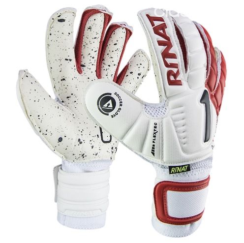 GUANTES RINAT KANCERBERO QUANTUM TURF BLANCO-ROJO - TALLE 7 | Clasipar Fútbol - GUANTES RINAT KANCERBERO QUANTUM TURF BLANCO-ROJO - TALLE 7
