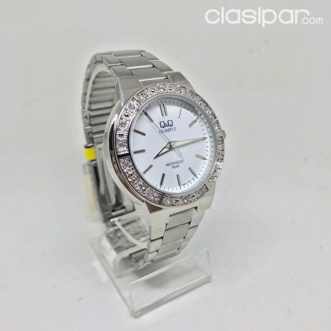 RELOJ Q&Q PARA DAMA - PLATEADO CON FONDO BLANCO | Clasipar Relojes - Joyas - Accesorios - RELOJ Q&Q PARA DAMA - PLATEADO CON FONDO BLANCO