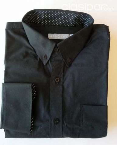 CAMISA DE VESTIR MANZANO COLOR NEGRO - TALLE M | Clasipar Ropa y calzados - CAMISA DE VESTIR MANZANO COLOR NEGRO - TALLE M