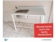 Mesas con bachas profundas 40x50x30cm acero inox, mesas de trabajo acero inox fotos Mesas con bachas profundas 40x50x30cm acero inox, mesas de trabajo acero inox fotos