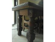 Juego de mesa de comedor antiguo de LAPACHO CON TALLADO A MANO, 10 ... Juego de mesa de comedor antiguo de LAPACHO CON TALLADO A MANO, 10 ...
